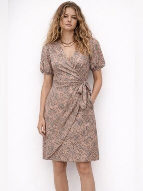 Goodthreads Dusty Rose Paisley cotton Wrap Dress
